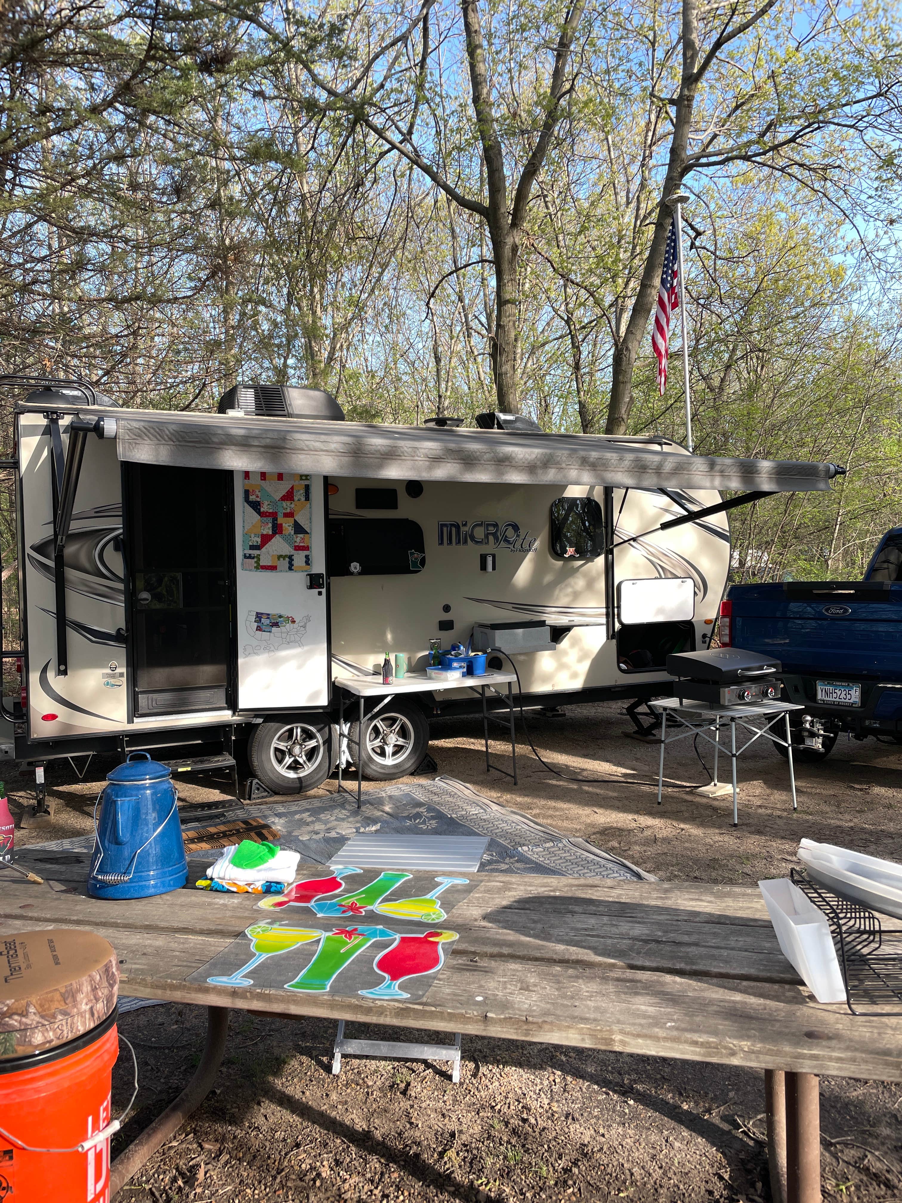 sharon's photo of rv camping at Red Fox Campground — Minneopa State Park near Blue Earth, MN