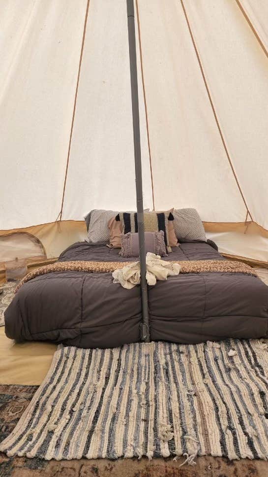 Riley S.'s photo of glamping accommodations at Oasis in the woods by the family tree near Owego, NY