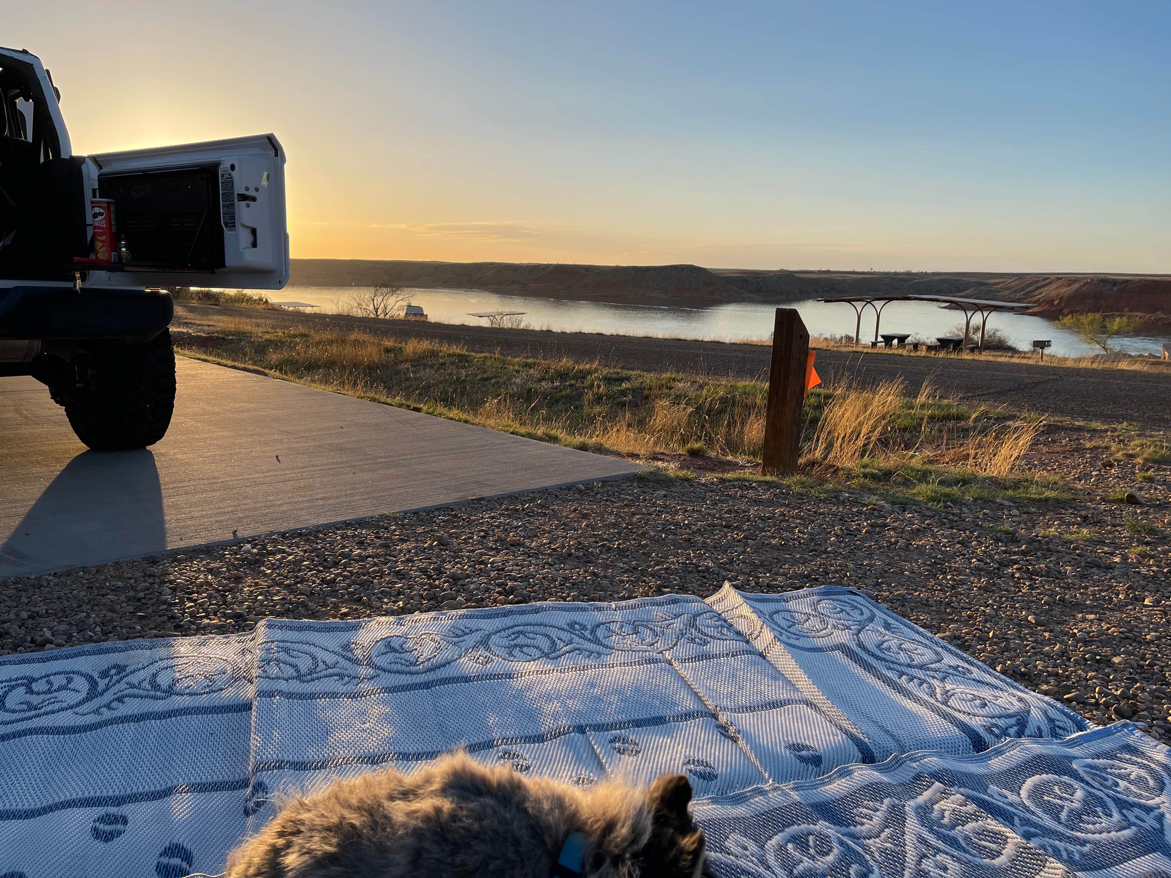 Valentina A.'s photo of camping with pets at Sanford-Yake Campground — Lake Meredith National Recreation Area near Fritch, TX