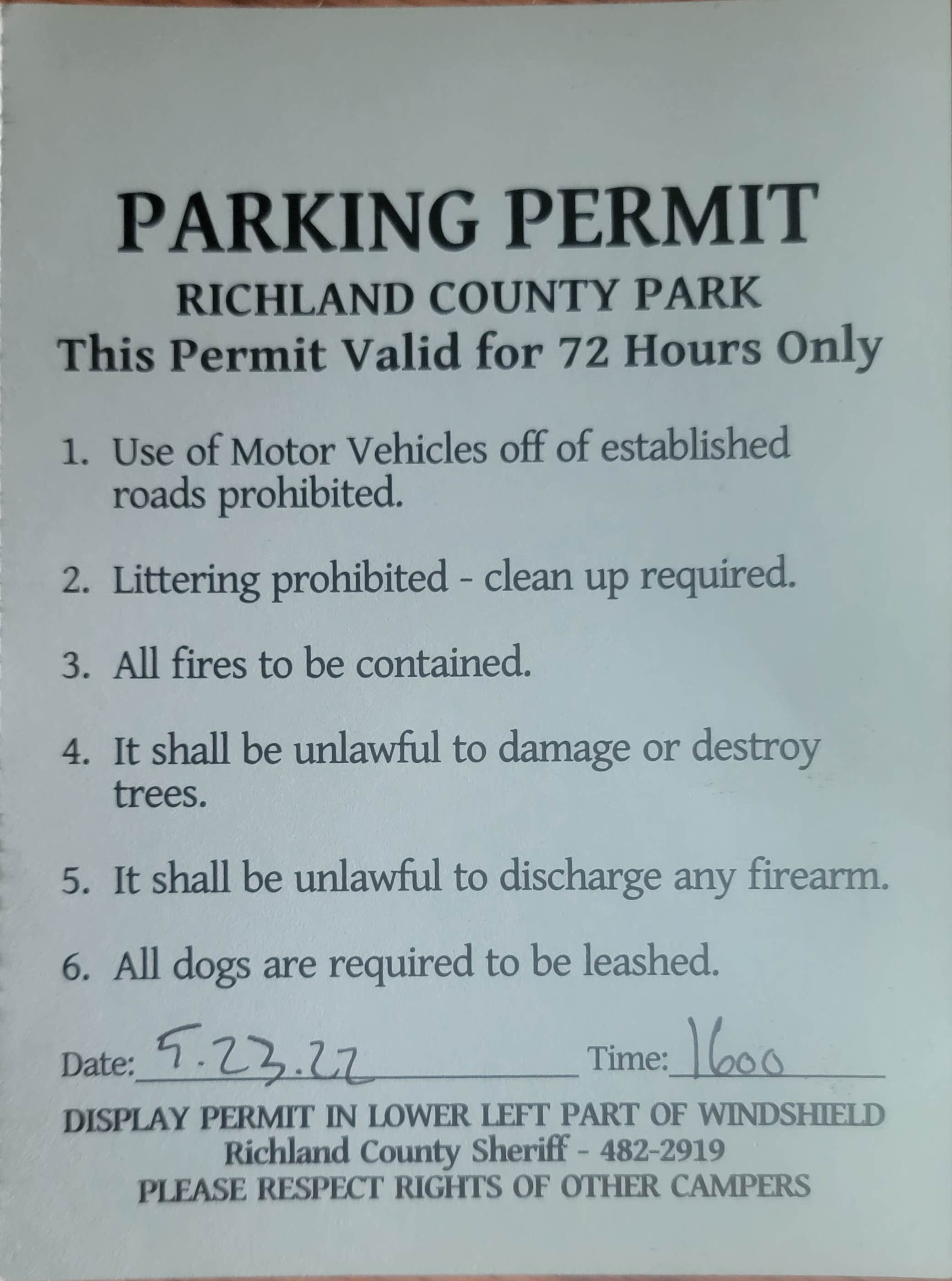 Camping near Snowden Bridge: Richland Park, Sidney, Montana