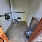 Vault toilet in Sunny Crest campground