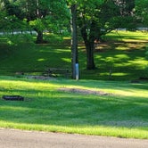 Example of "hike in" site- also, sloped camping site that proliferate at the park.