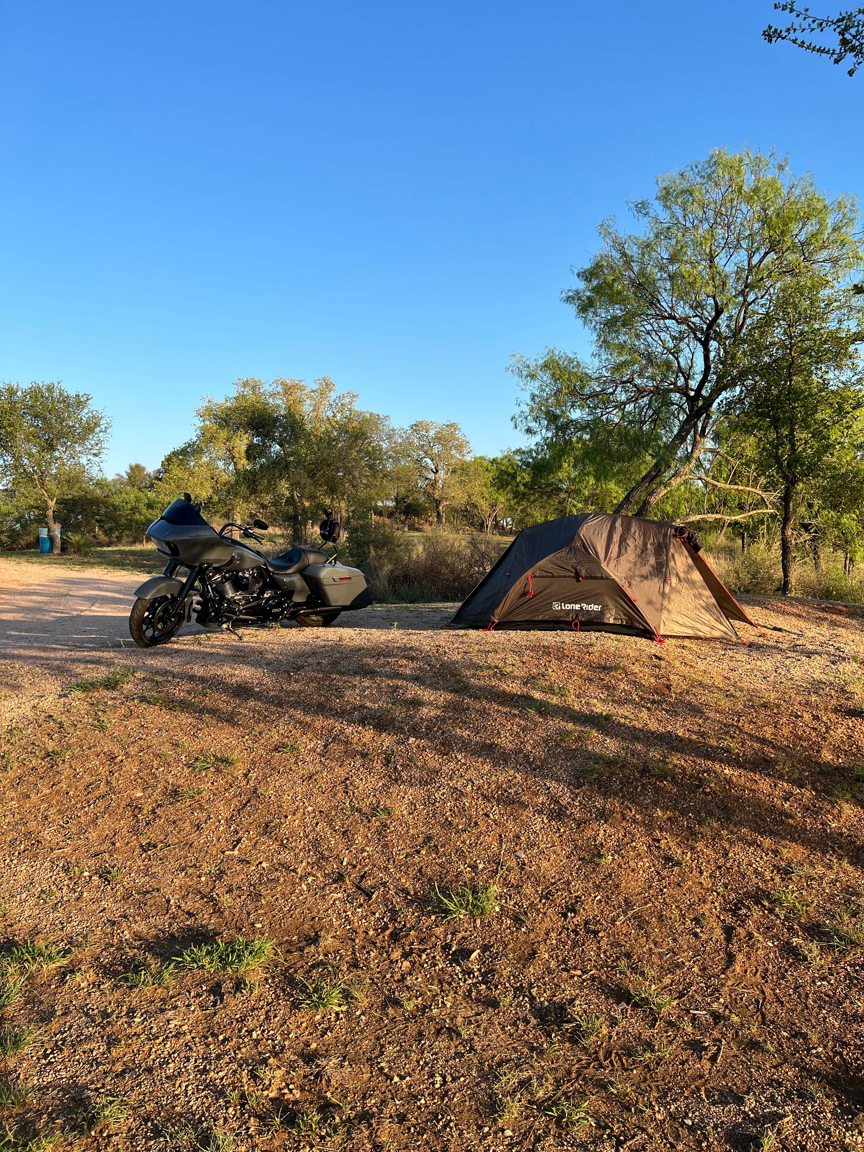 Baylor N.'s photo of tent camping at Cedar Point Recreation Area near Leander, TX