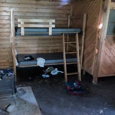 interior of Shelter C—1 of 2 sets of bunk beds.