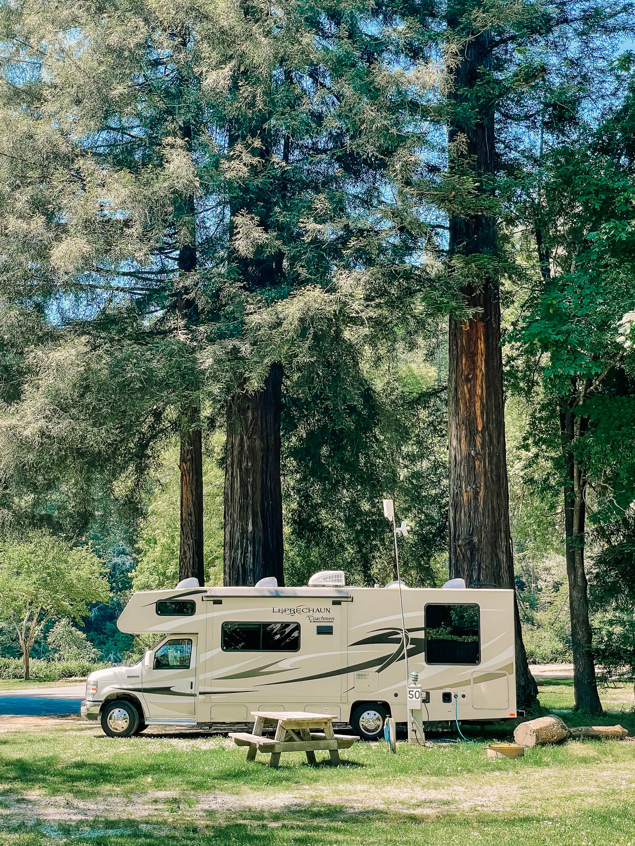 Katya Q.'s photo of rv camping at Giant Redwoods RV & Cabin Destination near Phillipsville, CA