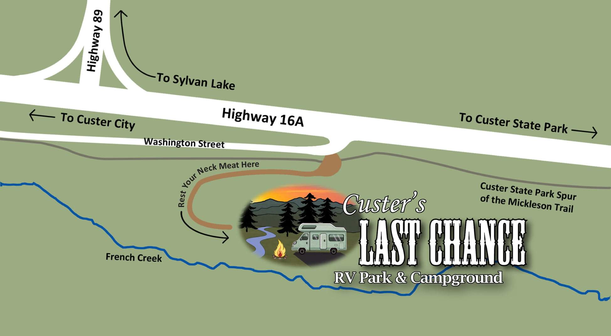 Camping near Custer Crazy Horse Campground & Cabin 13 Coffee Shop: Custers Last Chance RV Park and Campground, Custer, South Dakota