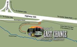 Camping near Echo Valley Park Campground: Custers Last Chance RV Park and Campground, Custer, South Dakota