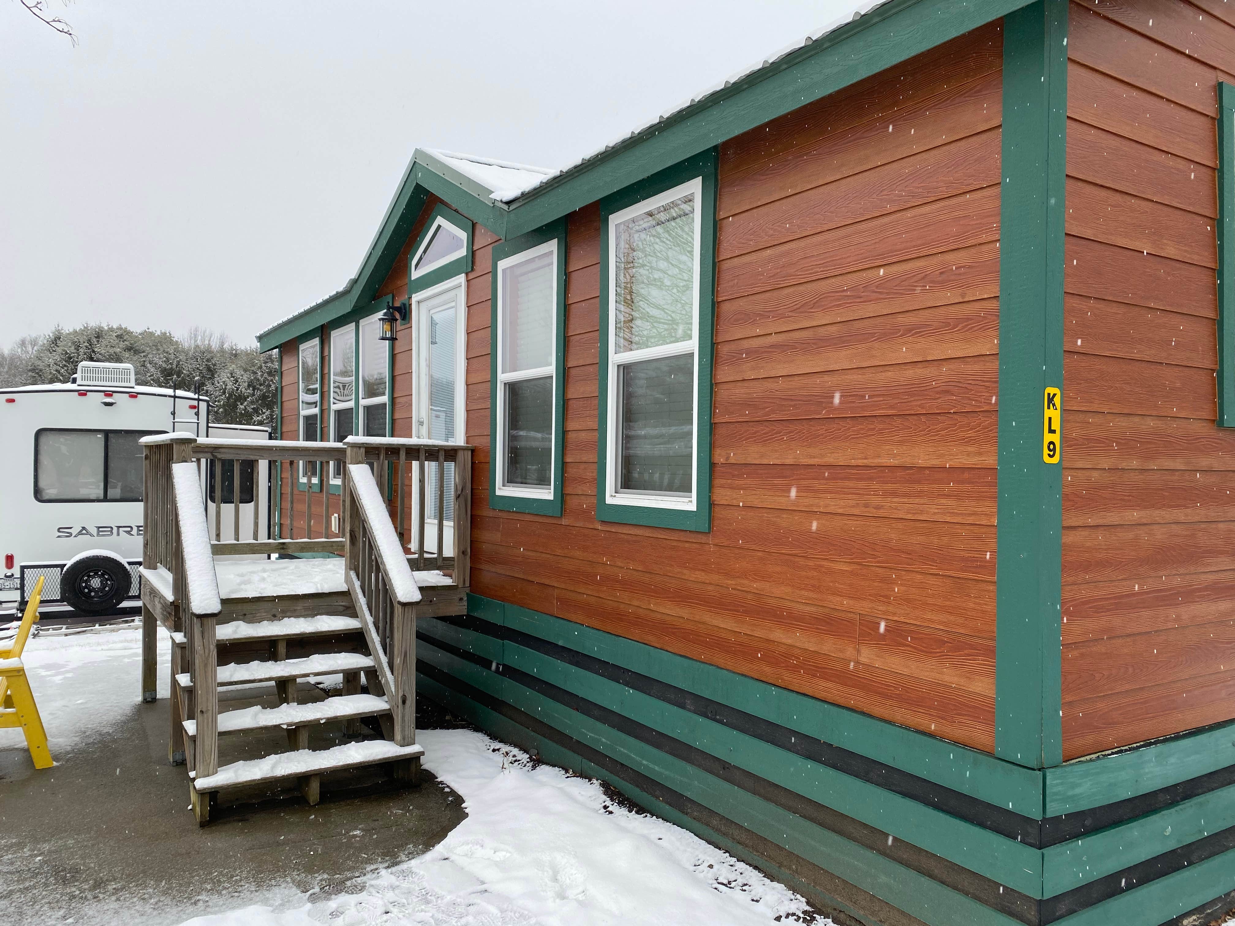 Rachel P.'s photo of a cabin at Mystic KOA near North Scituate, RI