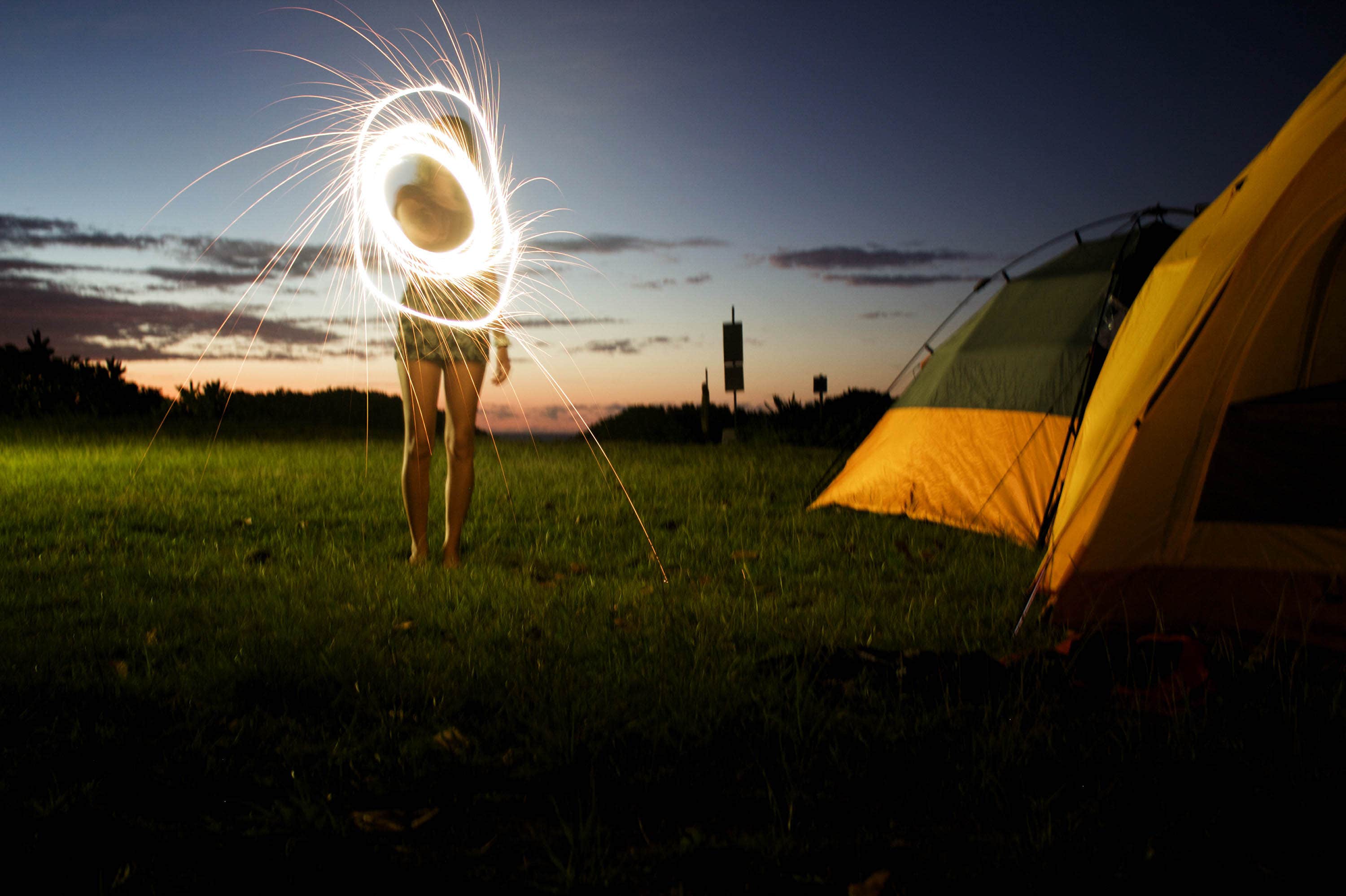 Apryl E.'s photo of tent camping at Hā’ena State Park near Kapa‘a, HI