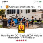 Review photo of Washington DC / Capitol KOA by Jonathan B., June 12, 2022