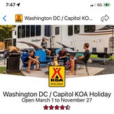 Review photo of Washington DC / Capitol KOA by Jonathan B., June 12, 2022