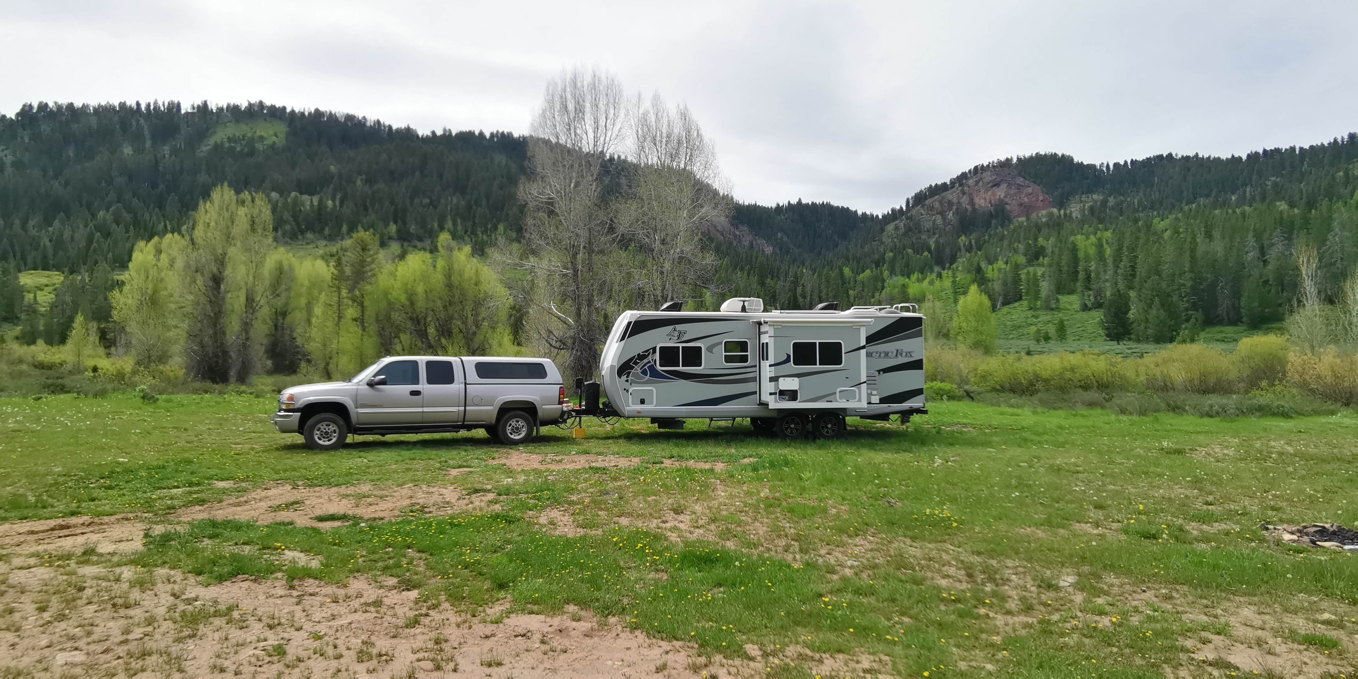 David W.'s photo of rv camping at Dispersed camping along Cliff Creek in Bridger-Teton National Forest near Daniel, WY
