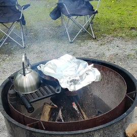 cooking on the fire pit