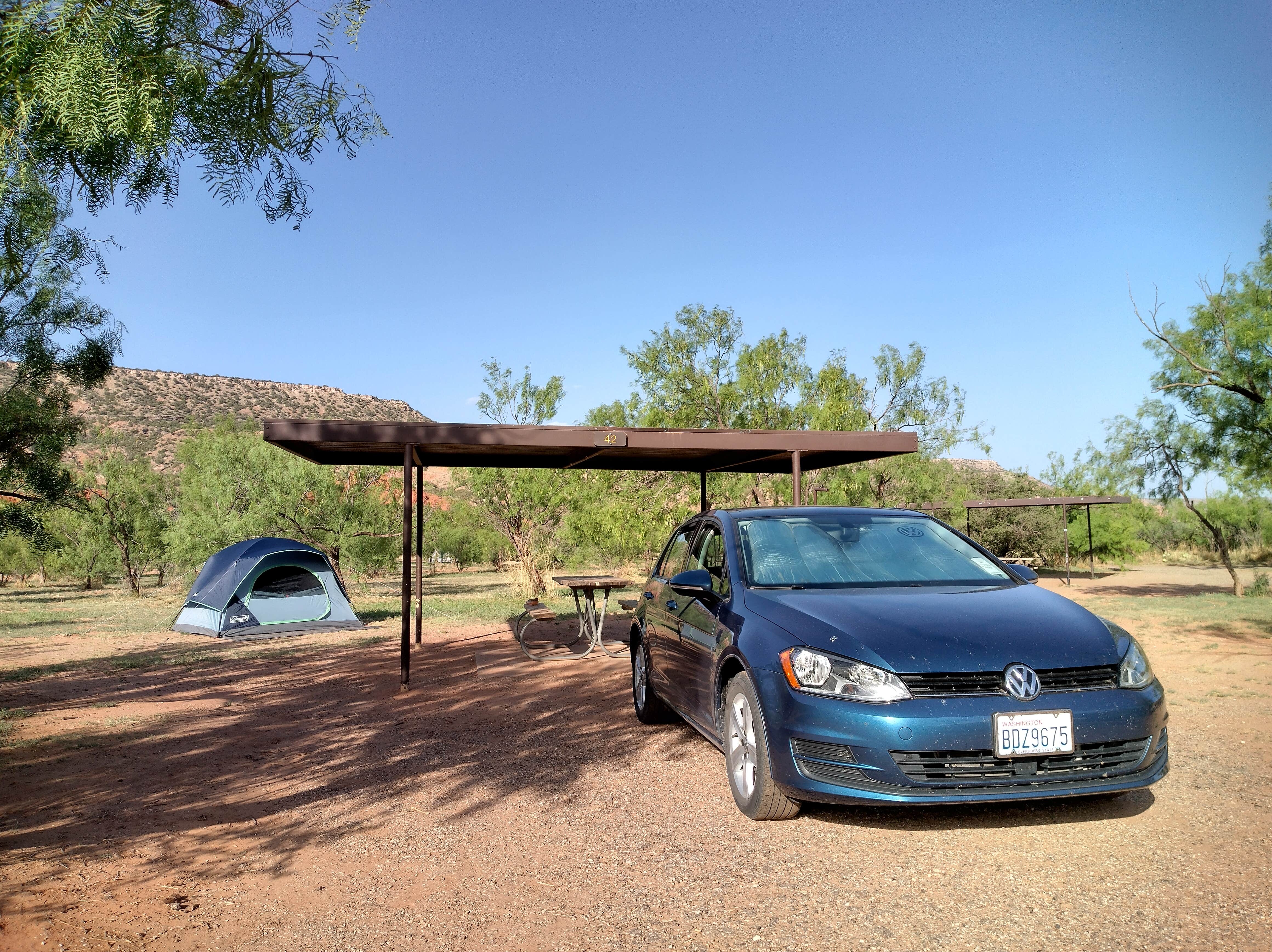 Alex M.'s photo of tent camping at Fortress Cliff Primitive — Palo Duro Canyon State Park near McClellan Creek National Grassland