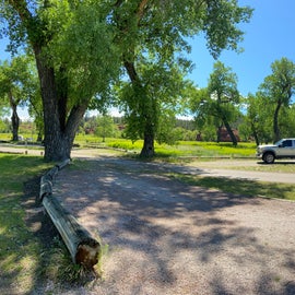 Site B7 looking from further inside the campground outward