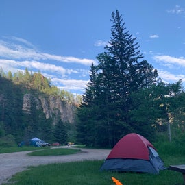campground view in the evening