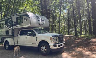 Duncan G.'s photo of camping with pets at Sandstone Ridge Campground — Mirror Lake State Park near Baraboo, WI