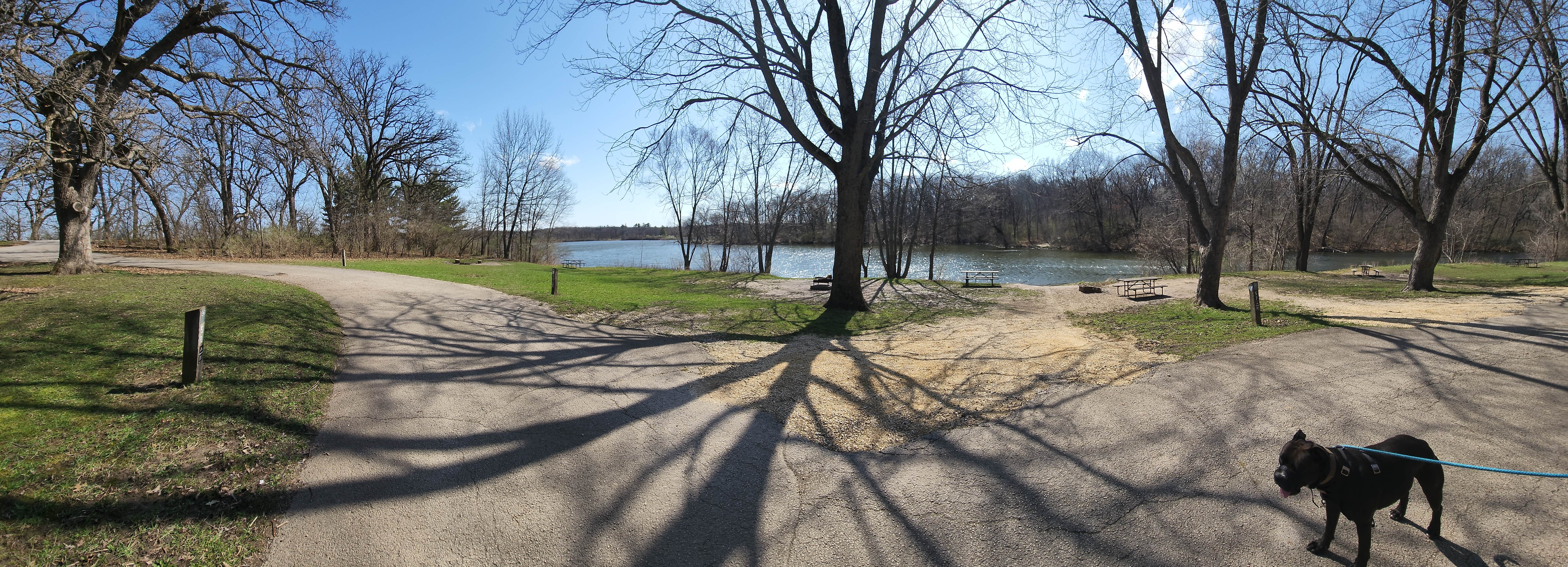Samantha T.'s photo of camping with pets at Rock Cut State Park - Staghorn Campground near Fontana-on-Geneva Lake, WI
