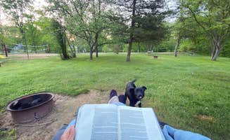 Nicole C.'s photo of camping with pets at Indian Valley Campground & Canoe Livery near Grand Rapids, MI