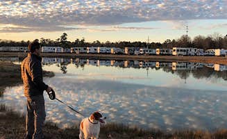 Ginger M.'s photo of camping with pets at Grand Pines of Texas RV Park near Village Mills, TX