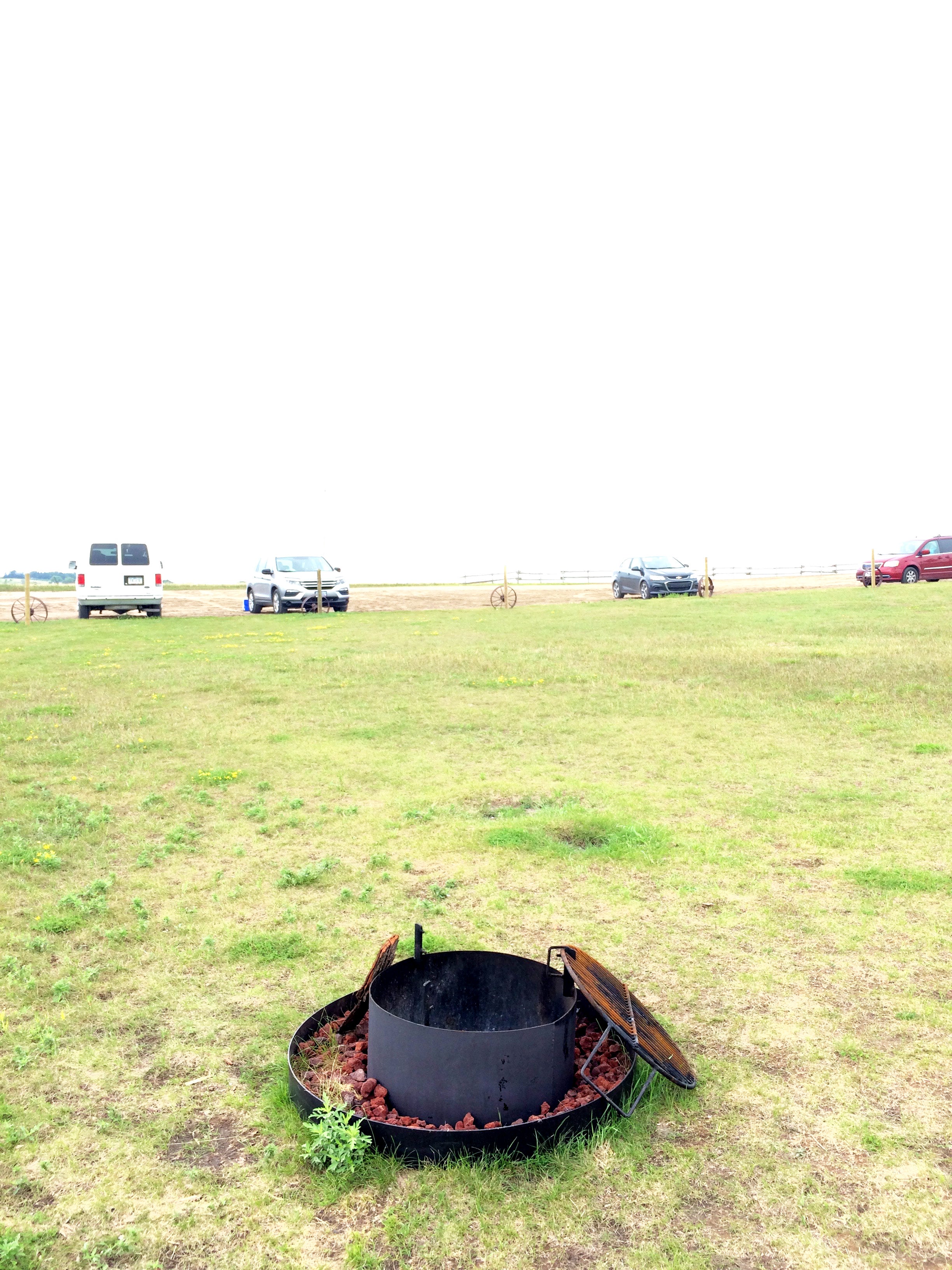 Fire pit in the tent field.
