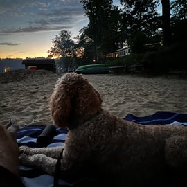 watching the sunset on the beach
