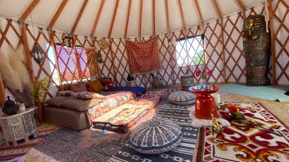 Shawn K.'s photo of glamping accommodations at 20’ Yurt in Volcano Vortex near Running Springs, CA