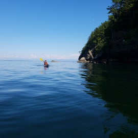 Kayaking to the campsite