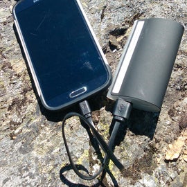 Cairn box came to the rescue with this portable battery -  recharging my friend's phone mid-adventure.  