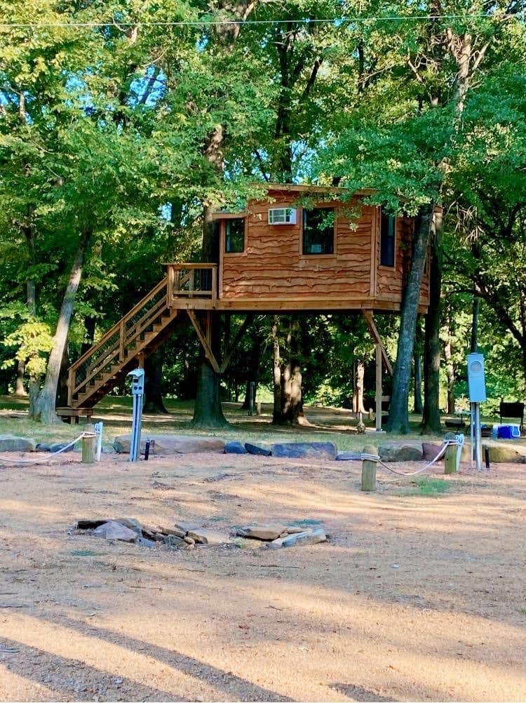 cindy W.'s photo of glamping accommodations at K River Campground near Sardis Lake