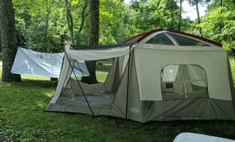 Camping near Hook Lake (Campground A) — Jesse Owens State Park: Blue Rock State Park Campground, Blue Rock, Ohio