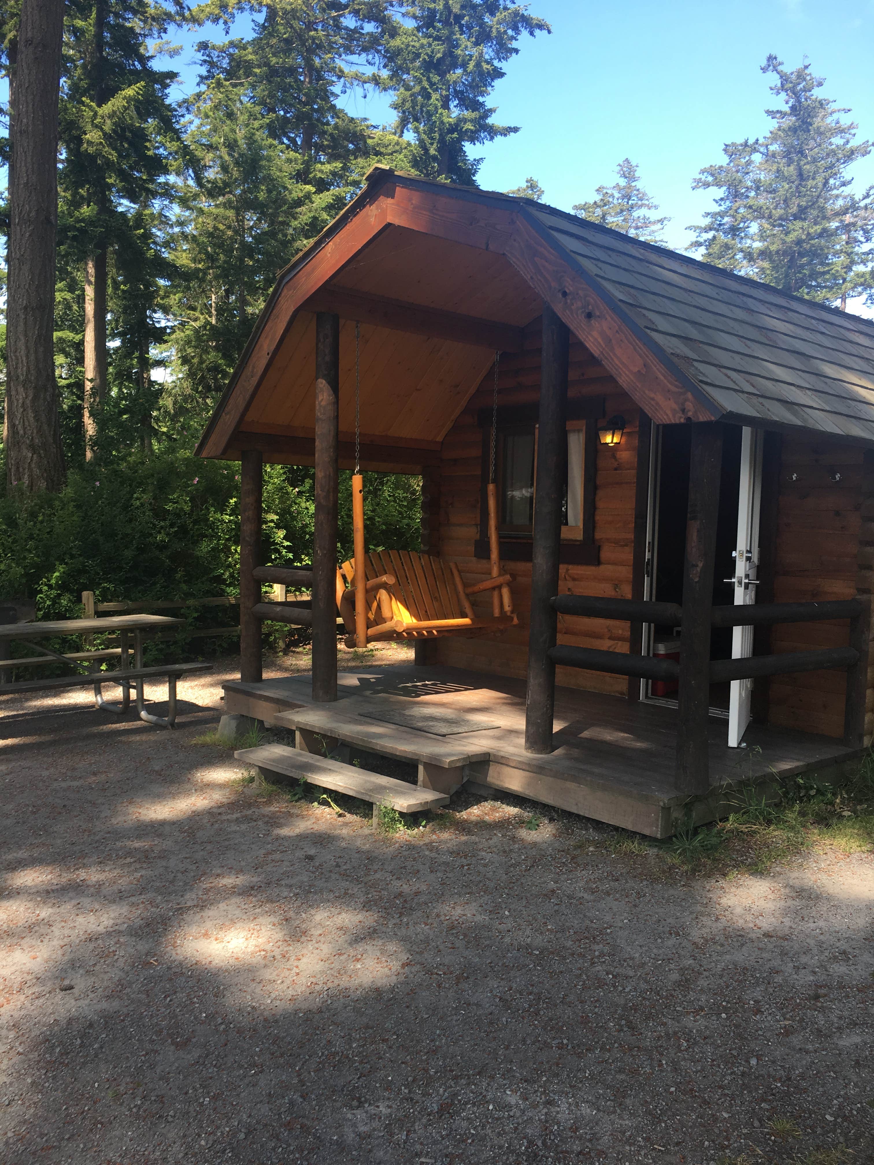 Jen D.'s photo of a cabin at Bay View State Park Campground near Mt. Baker-Snoqualmie National Forest