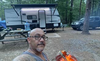 Eladio Q.'s photo of rv camping at Evergreen Lake Campground near Lake Harmony, PA