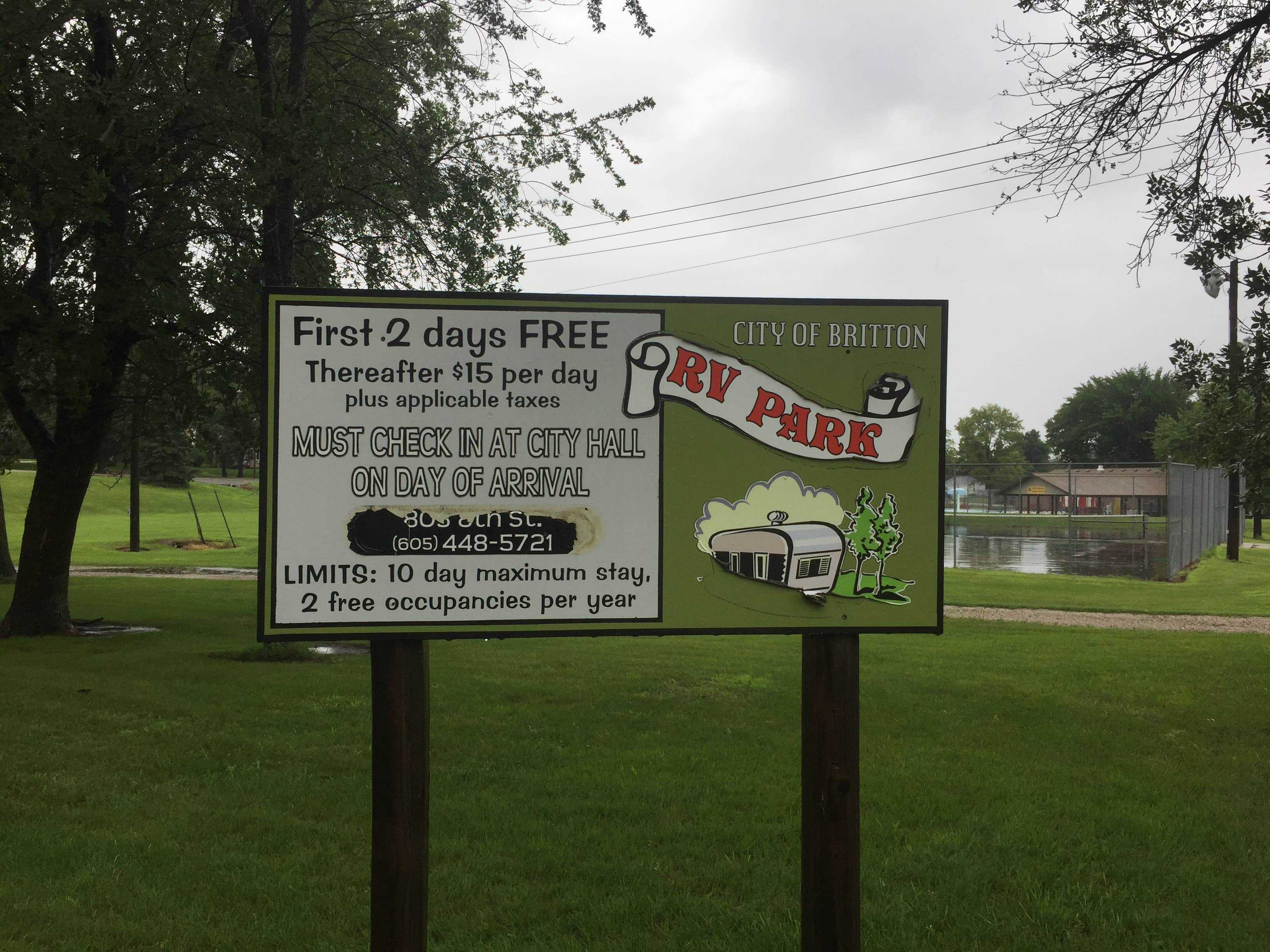 Camper-submitted photo at City of Britton RV Park near Lake City, SD