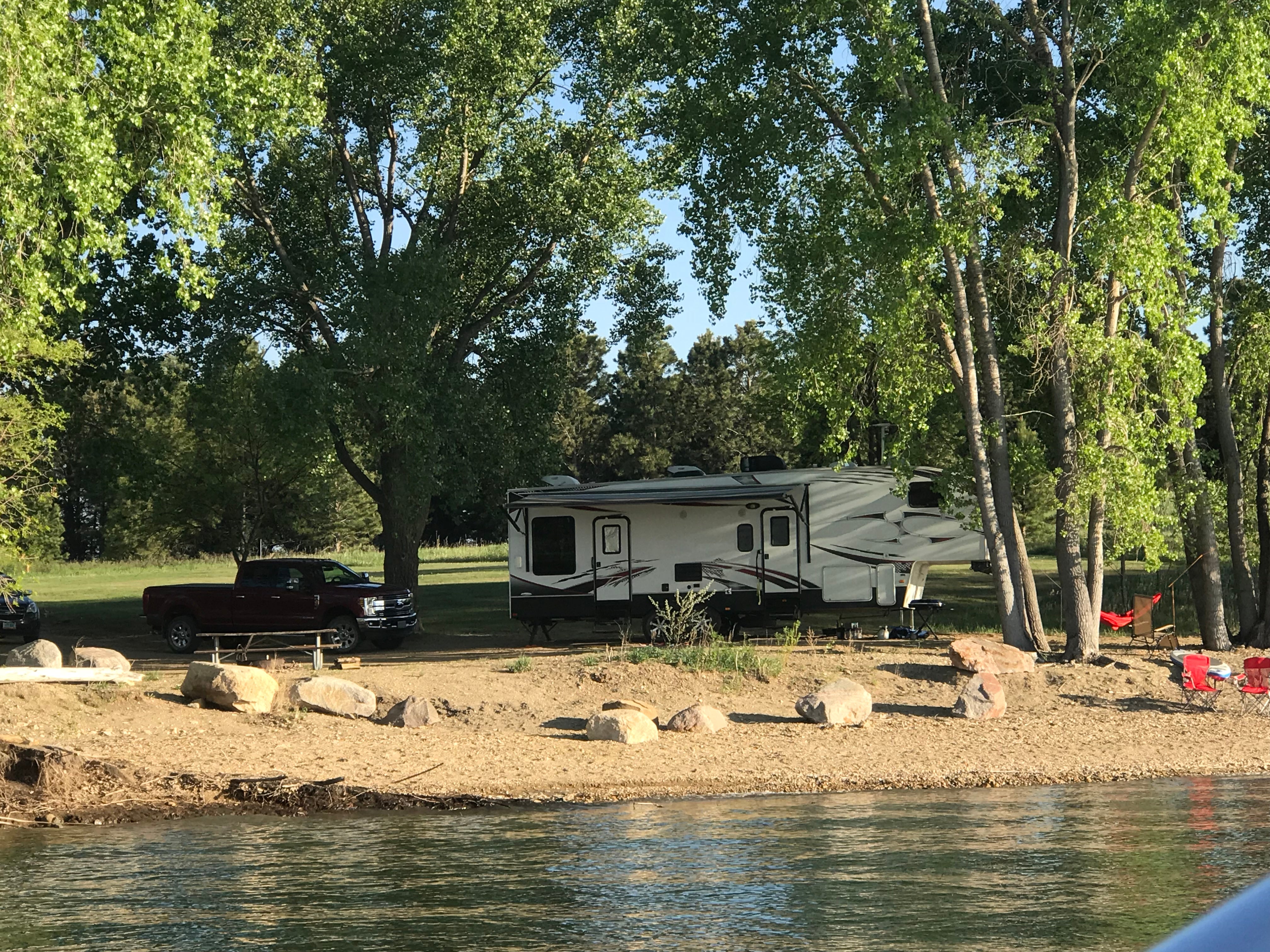 View of campsite from the water.