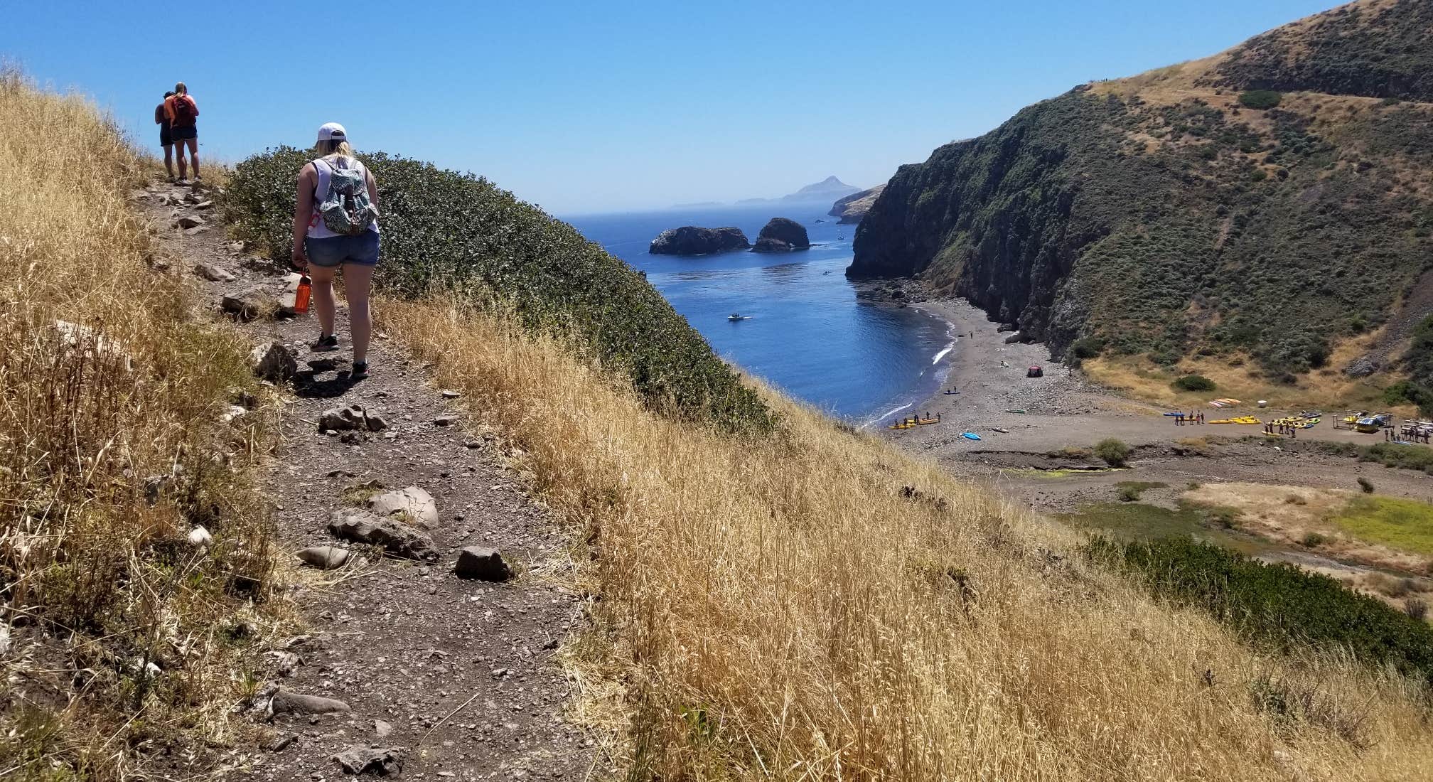 Hiking near Santa Cruz Island Scorpion Canyon Campground in Channel Islands National Park