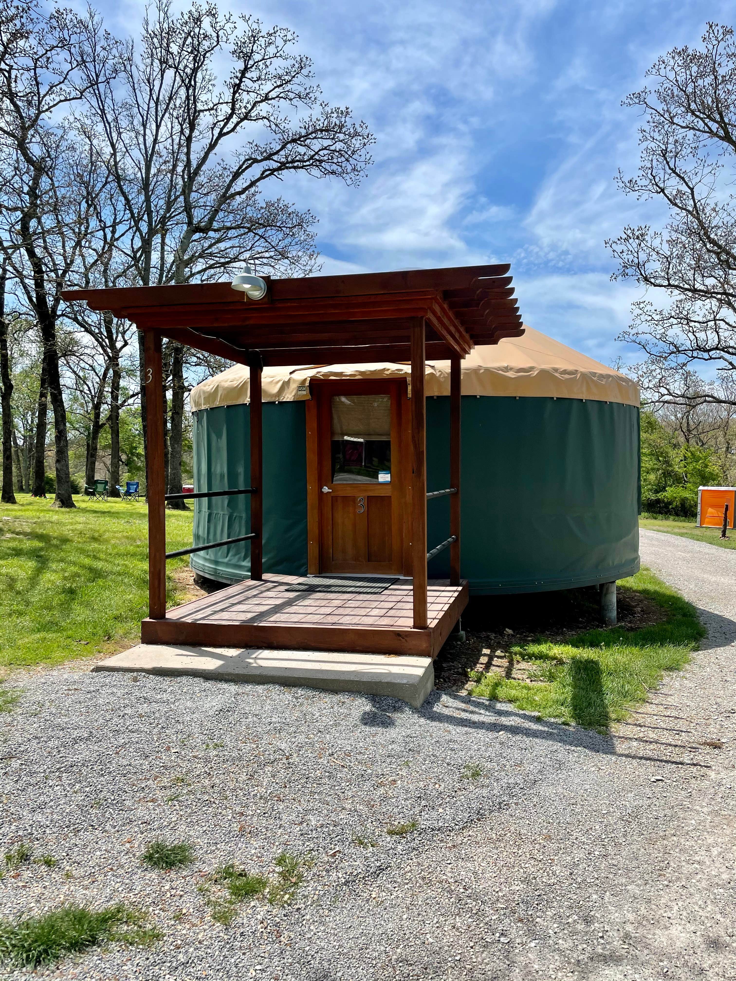 Shana D.'s photo of glamping accommodations at Natural Falls State Park Campground near Hulbert, OK