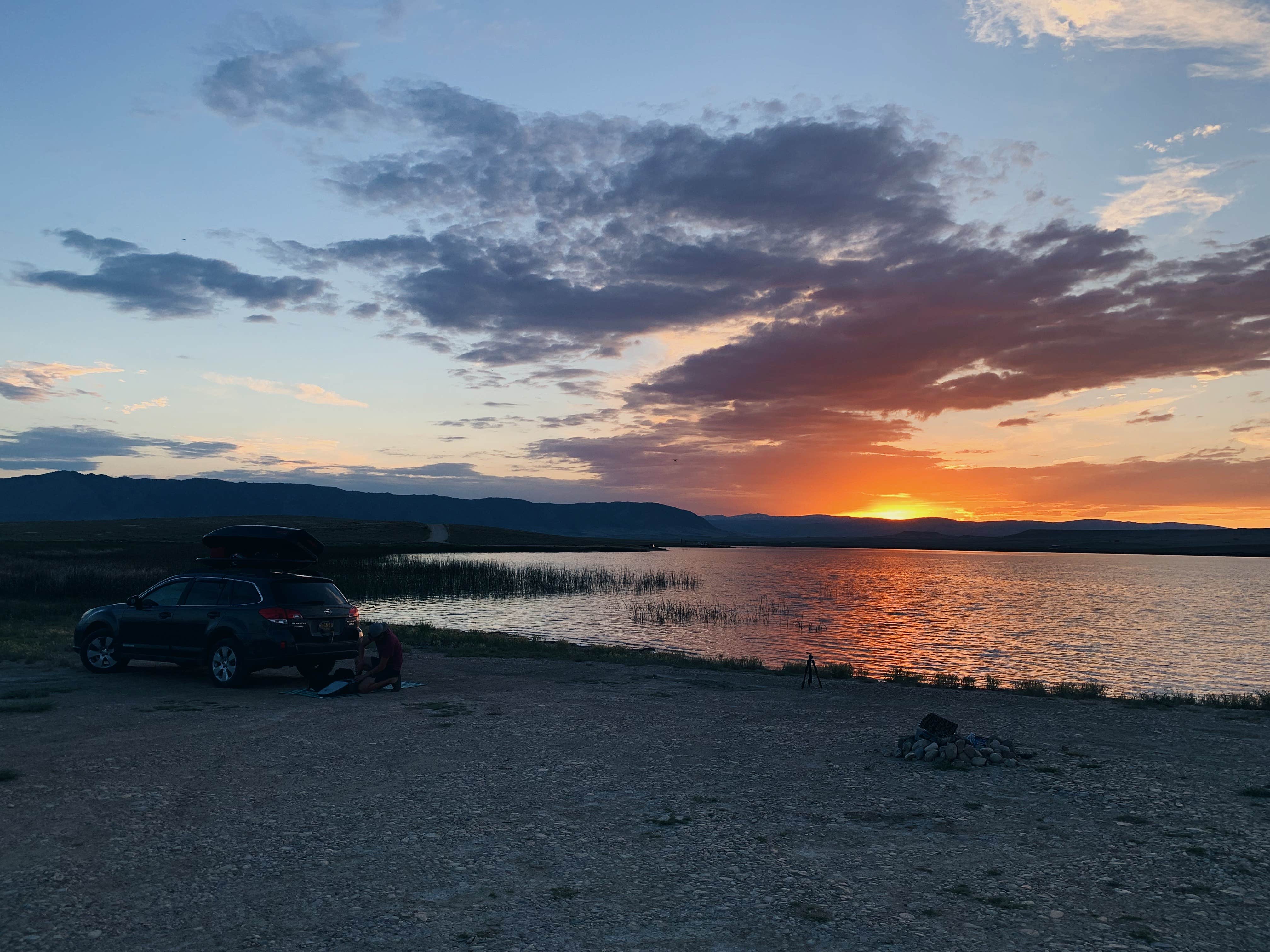Alyson M.'s photo of a dispersed camping area at Twin Buttes Reservoir near Elk Mountain, WY