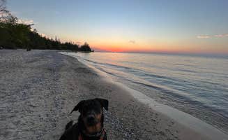 CHris B.'s photo of camping with pets at Fisherman's Island State Park Campground in Michigan