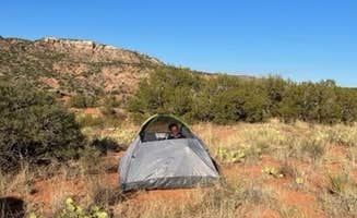 Emily C.'s photo of tent camping at Fortress Cliff Primitive — Palo Duro Canyon State Park near Lake Meredith National Recreation Area