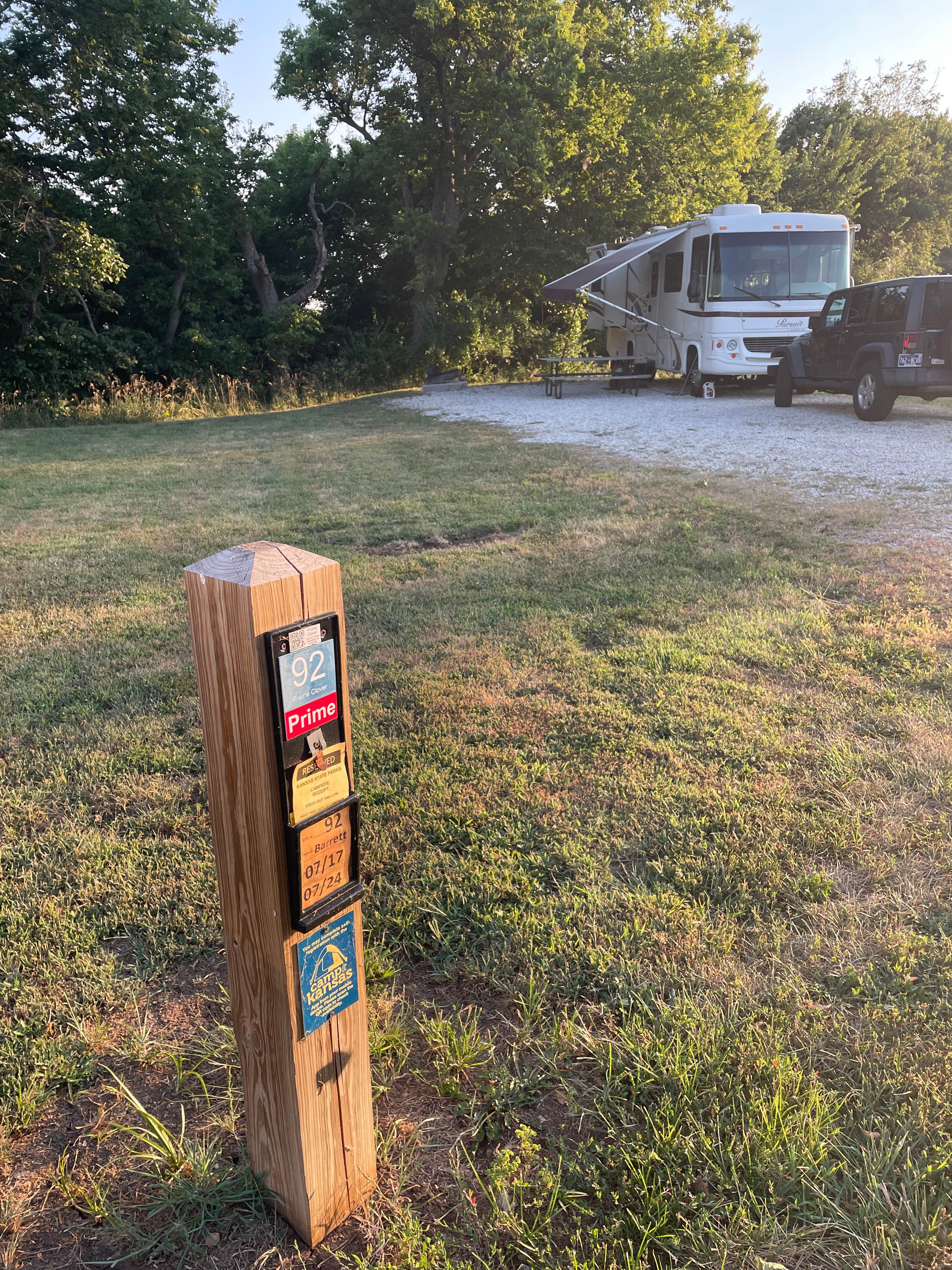 Charlie & Danielle B.'s photo of rv camping at Prairie Clover Campground — Clinton State Park near Osage City, KS