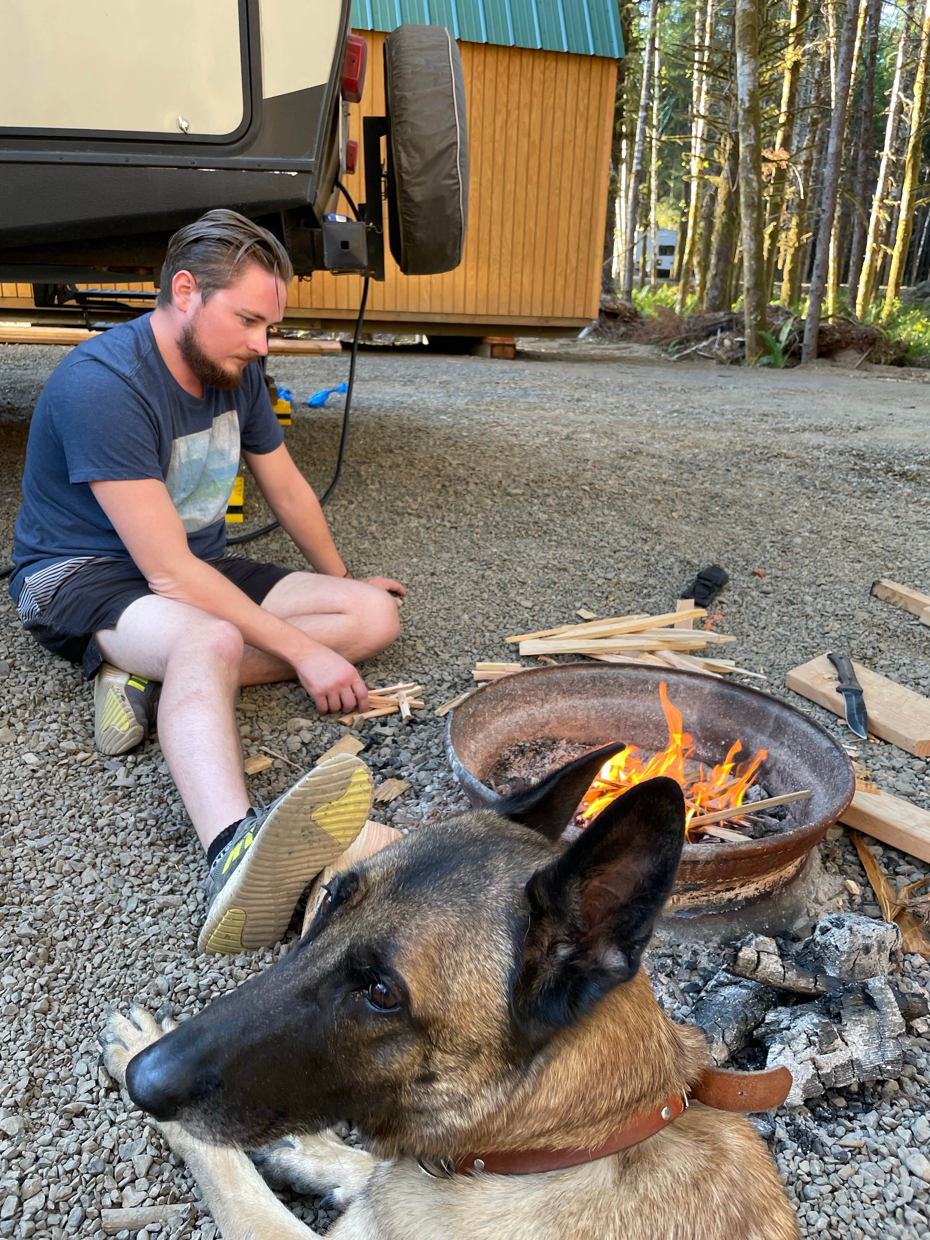 Marie B.'s photo of camping with pets at Olympic Adventure Campground near Forks, WA