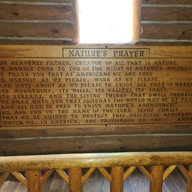 beautiful words in chapel in the old growth forest