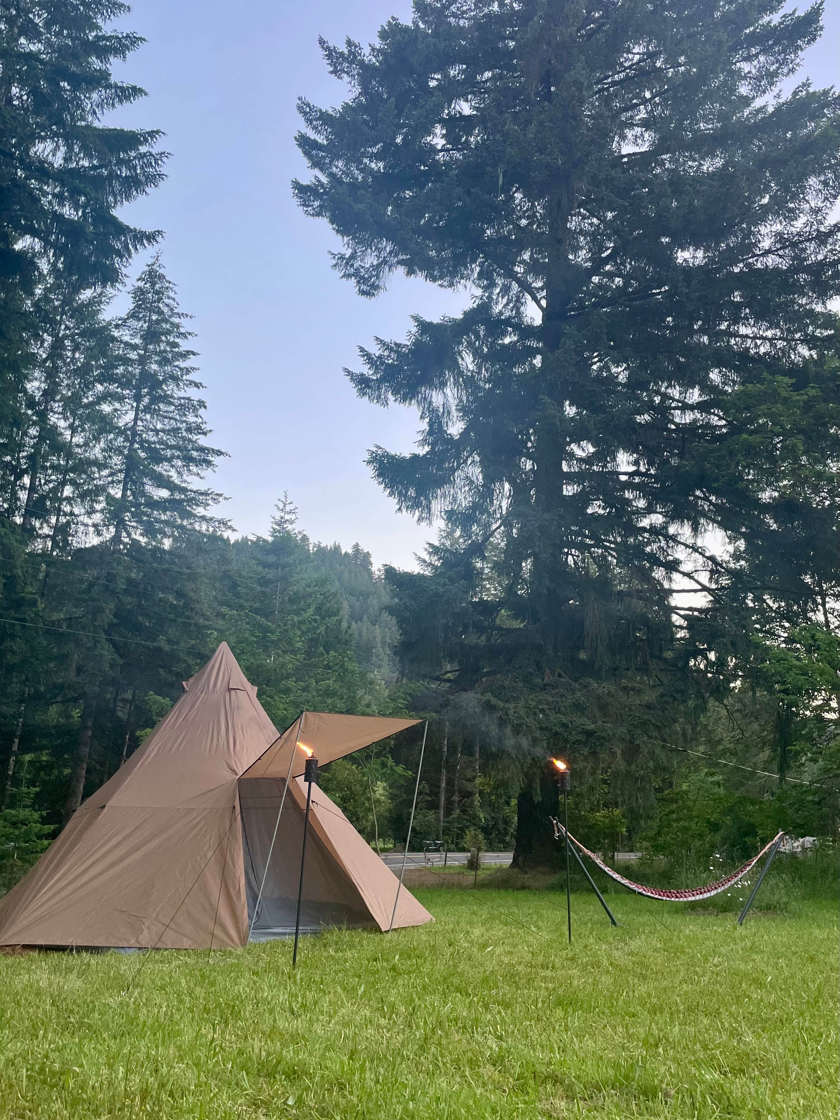 Jason D.'s photo of tent camping at Stoney Acres Farmstead near Newport, OR