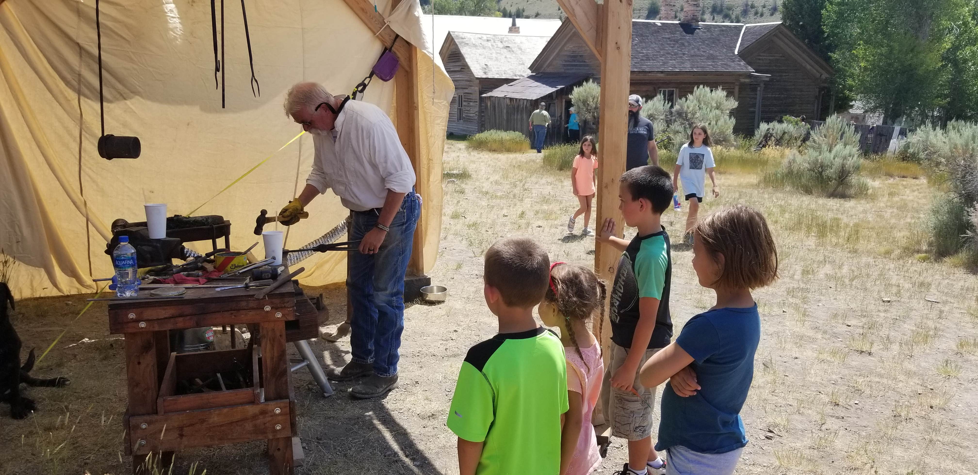 Megan B.'s photo of glamping accommodations at Vigilante Campground — Bannack State Park near Twin Bridges, MT