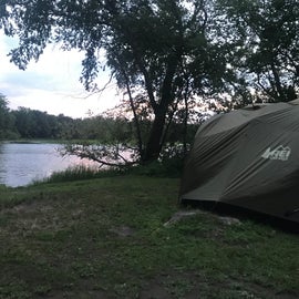 Site 50, evening sunset.  Great site to launch kayaks from, or the rental is just south from here!
