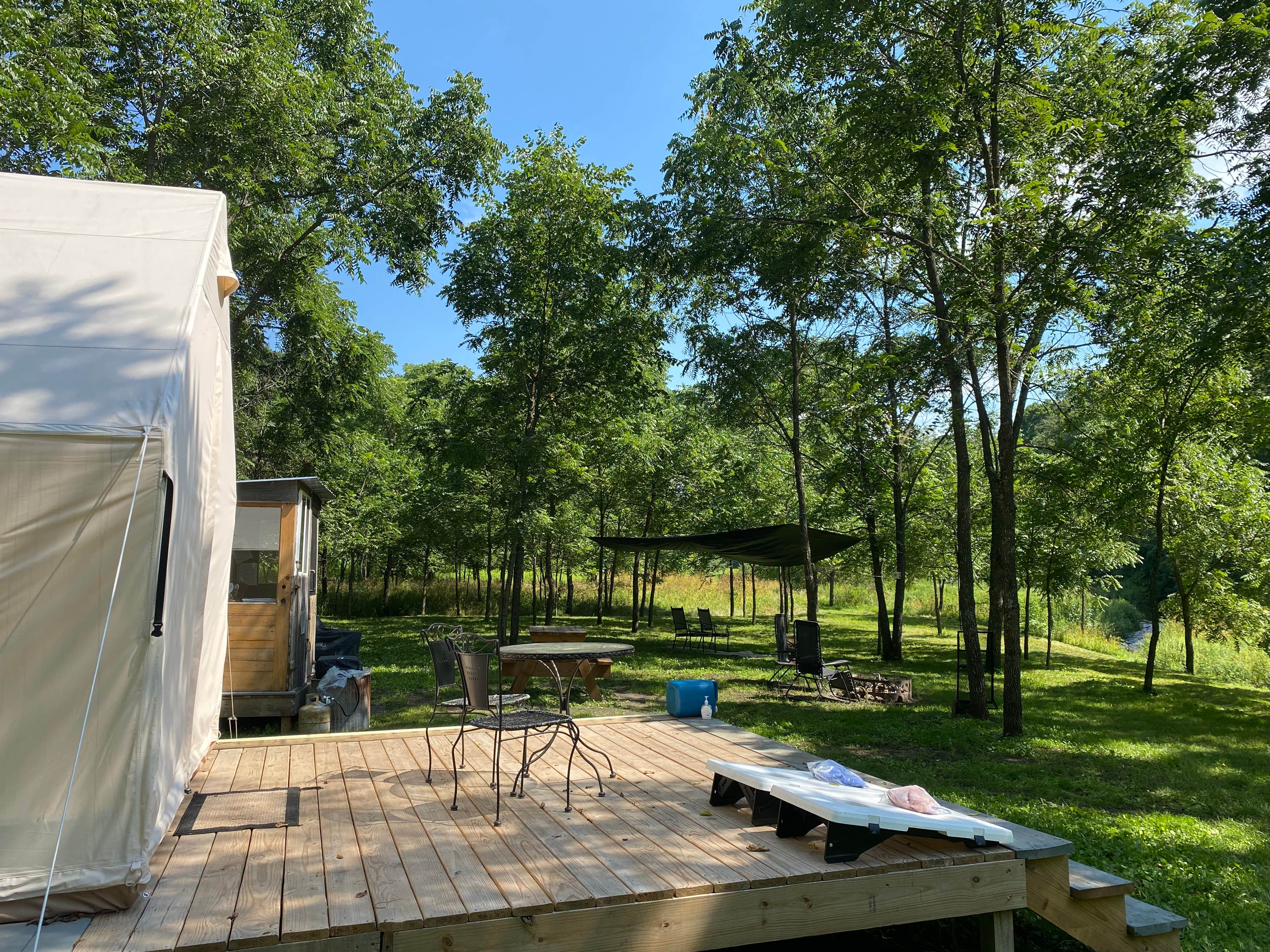 Lynn R.'s photo of tent camping at Bryes Bad Axe Glamping near Genoa, WI