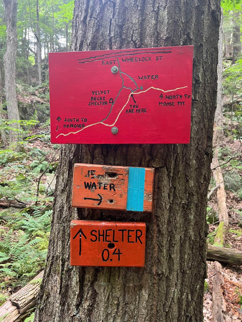 Velvet Rocks Shelter Backcountry Campground on the AT in NH Camping ...