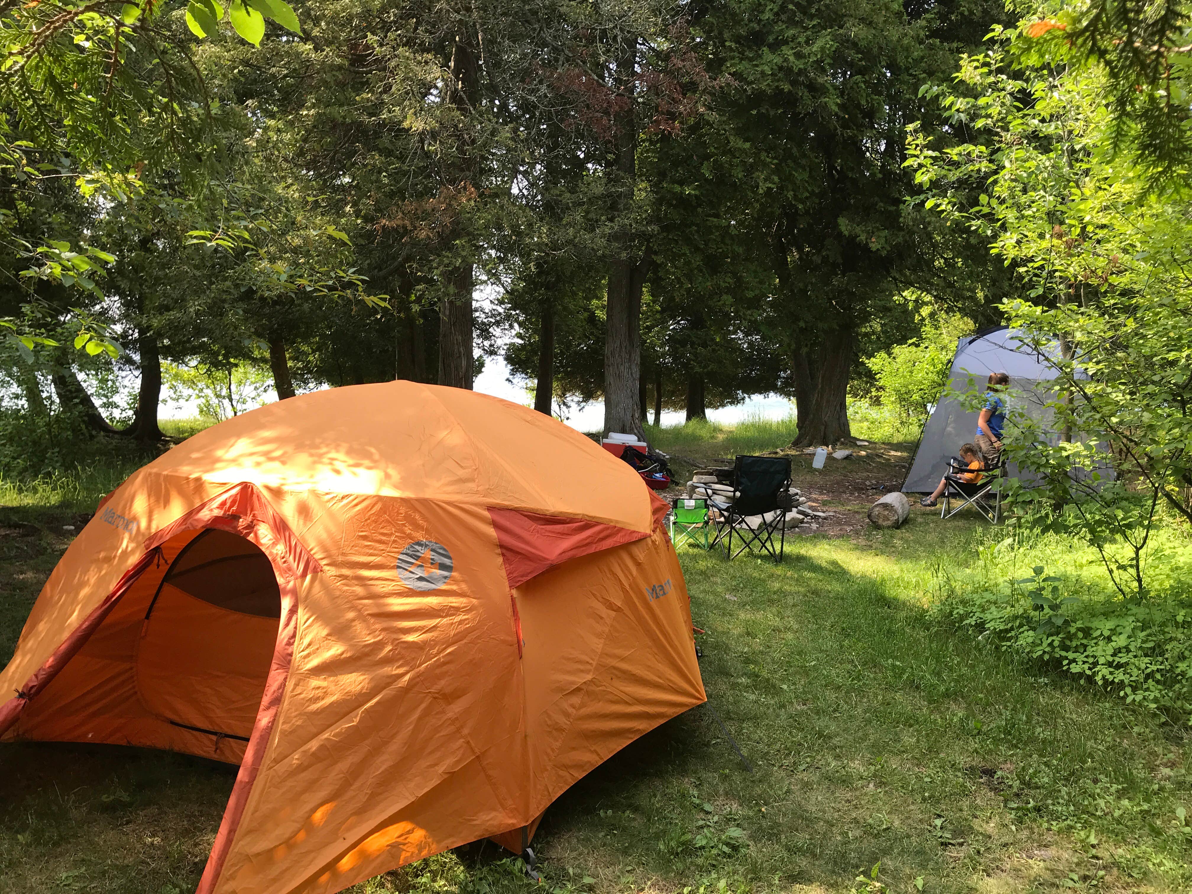 Jen C.'s photo of tent camping at Rock Island State Park Campground near Ephraim, WI