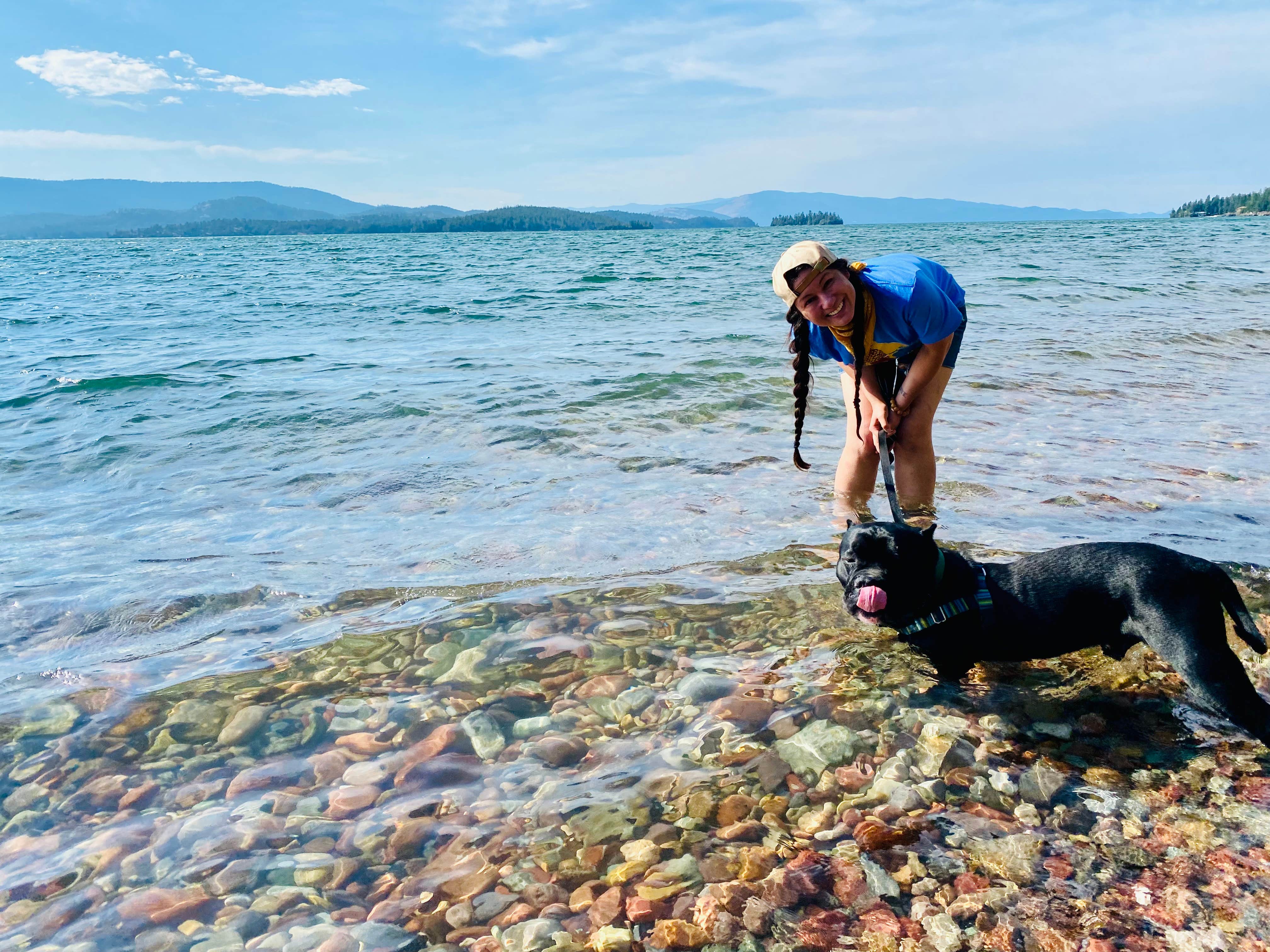 PJ F.'s photo of camping with pets at Finley Point Unit — Flathead Lake State Park near Flathead National Forest
